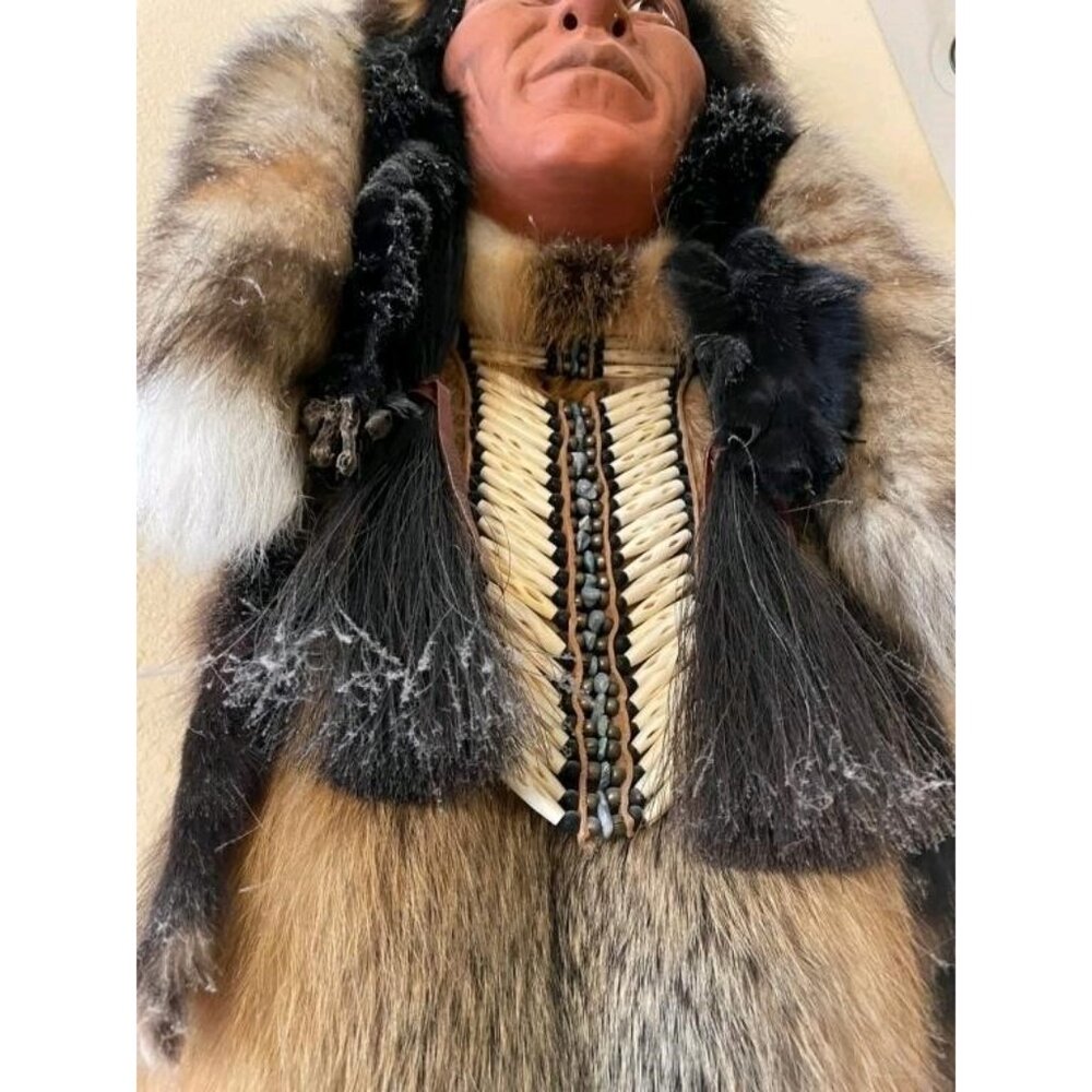 43" Native American La Ne Ayo Assiniboine Walking Wolf Cherokee Mask 1/100 - Picture 12 of 16